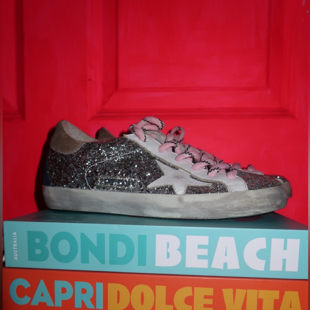 golden goose superstar sneaker SIZE 38 EU - silver glitter - Picture 13 of 16
